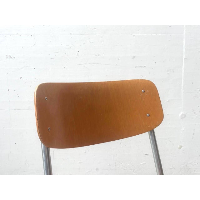Vintage Stacking Chair in Plywood and Tubular Steel, 1970s For Sale - Image 15 of 18
