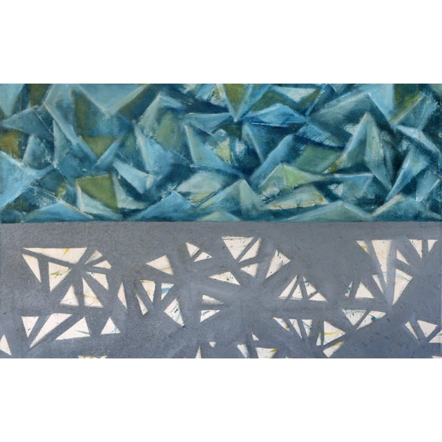 Mid-Century Modern Mid Century Modern Yellow, Blue, and Grey Abstract by Americo d'Ambrosio For Sale - Image 3 of 5