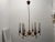 Vintage Red Brass Opaline Glass Chandelier, 1950s For Sale - Image 6 of 11