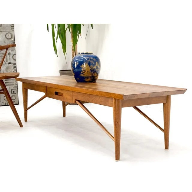 Henredon Solid Walnut Bench Coffee Table For Sale - Image 9 of 13