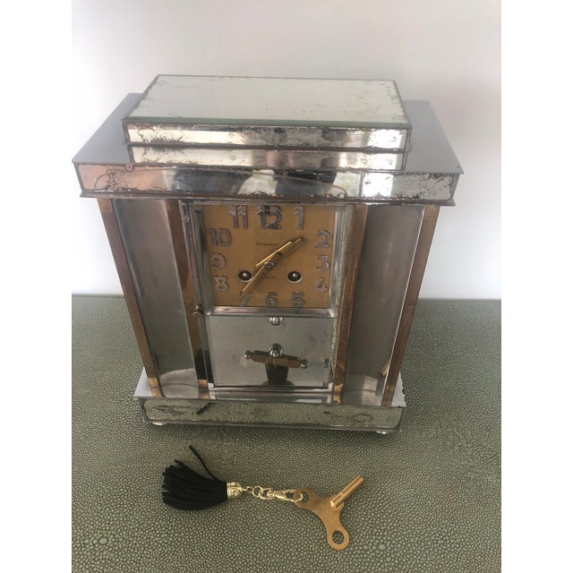 Art Deco 1930s Art Deco Mirrored Mantel Clock For Sale - Image 3 of 11