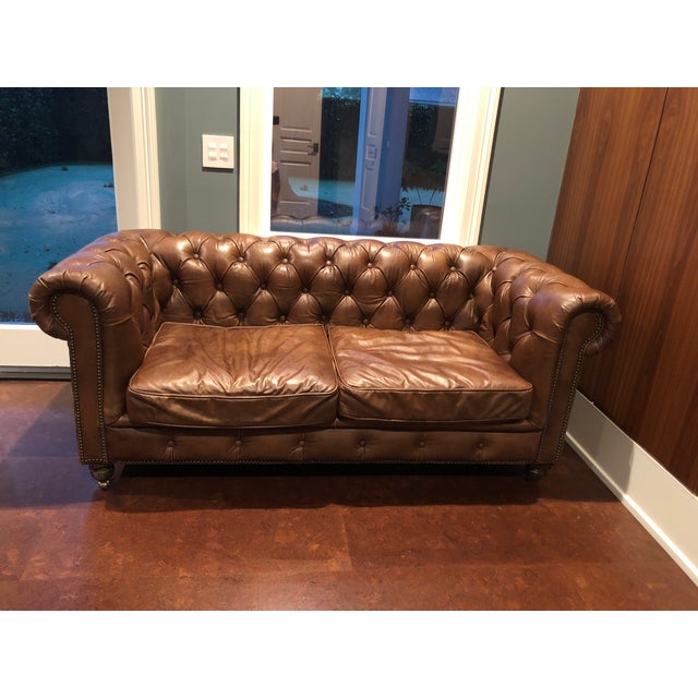 Restoration Hardware Kensington Leather Sofa Chairish