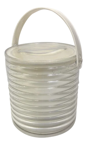 Vintage Lucite White Ice Bucket