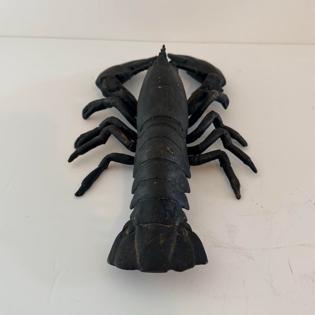 Vintage Large Blackened Cast Metal Lobster Sculpture For Sale - Image 4 of 8