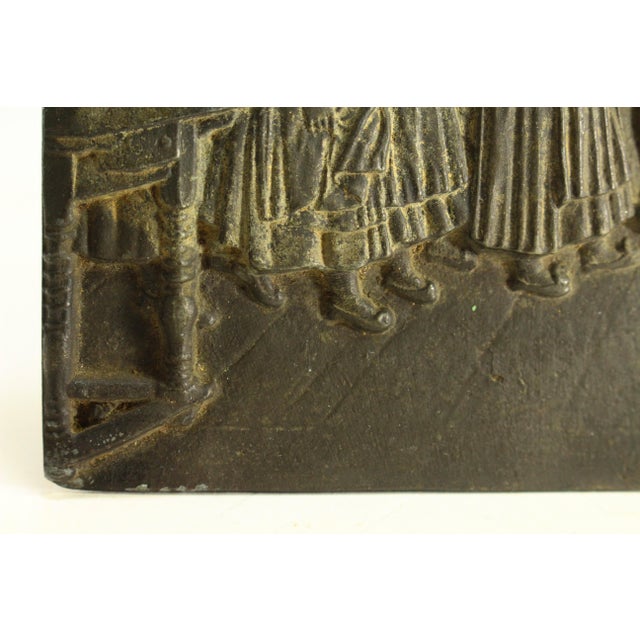 Metal 19th Century Tyrolean Dancing Hall/Tavern Bucolic Scene Pewter Plaque in High Relief For Sale - Image 7 of 12