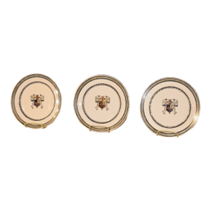 19th Century Set of Three Armorial Plates