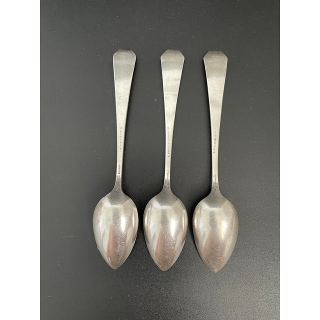 Art Nouveau C. Preusser Jewel Co. Madam Jumel Sterling Five O'Clock Spoons With Mono I, Set of 3 For Sale - Image 3 of 9