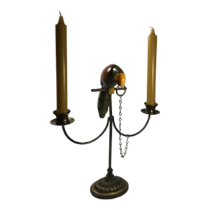 1990’s Petite Choses American Made Parrot Candelabra