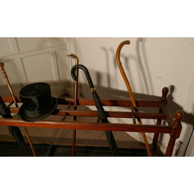 Late 19th Century Long Pitch Pine Stick or Umbrella Hall Stand, 1880s For Sale - Image 5 of 10