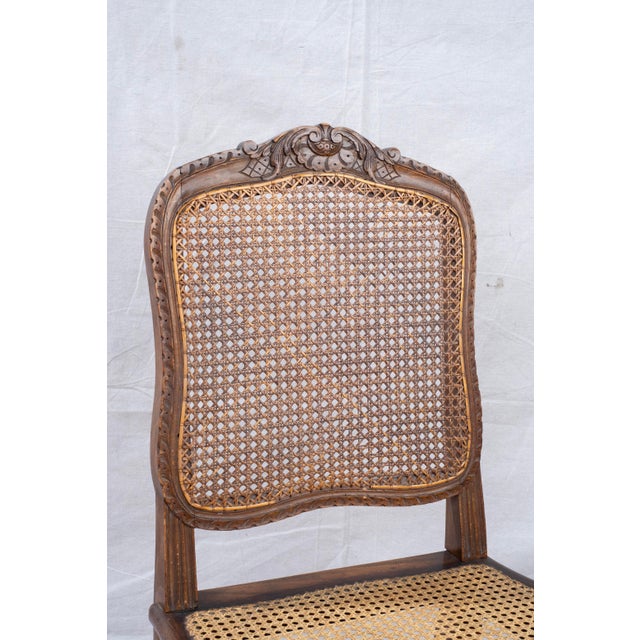 Early 20th Century Pair of Louis XV Style Cane Side Chairs For Sale In San Diego - Image 6 of 12