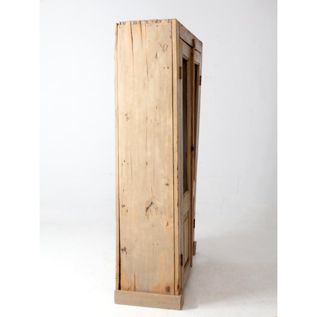 Beige Antique Pine Farmhouse Cupboard For Sale - Image 8 of 13