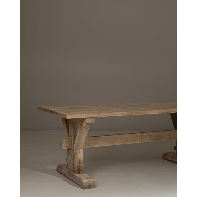 1970s French Oak Trestle Dining Table For Sale - Image 17 of 18