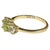 14k Yellow Gold Peridot, and Cubic Zirconia Cocktail Ring For Sale - Image 4 of 8