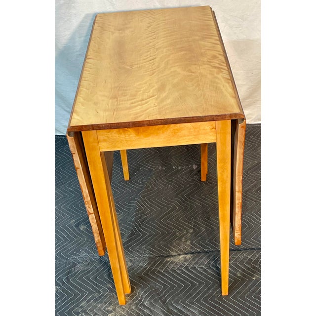 Curly/Tiger Maple Pennsylvania Bench Made Vintage Double Gate Leg Table For Sale - Image 17 of 18