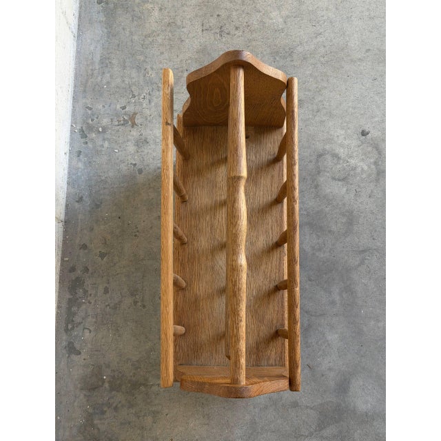 Vintage Danish Oak Magazine Rack Newspaper Holder Magazine Stand For Sale In Los Angeles - Image 6 of 8
