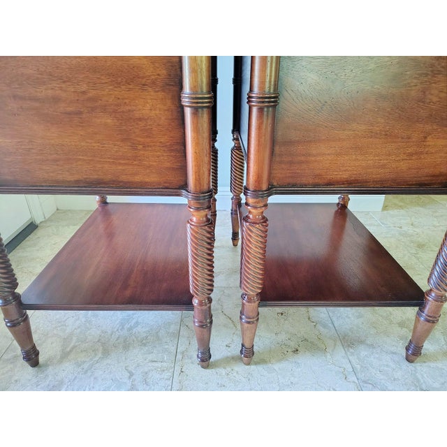 Set of Two Drawer Mahogany Nightstands by Ethan Allen For Sale - Image 9 of 17