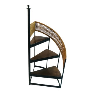 1960s Arthur Umanoff Danish Modern Corner Staircase Display Shelf For Sale
