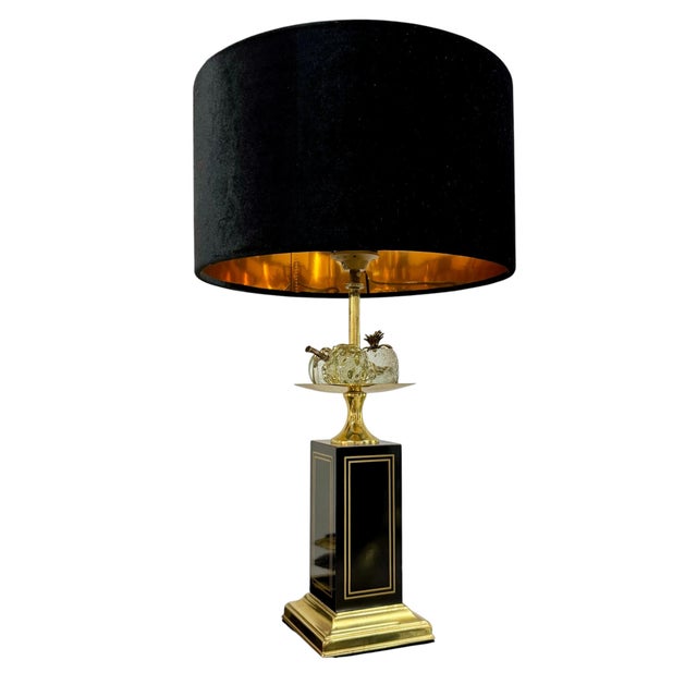 Hollywood Regency Table Lamp with Glass Fruit from Maison Charles, France, 1970s For Sale - Image 10 of 10