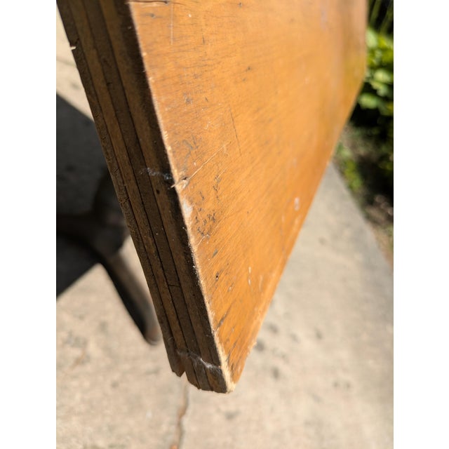 Antique Industrial Cast Iron Adjustable Pedestal Base Drafting Artist Table For Sale - Image 12 of 15