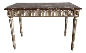 Neoclassical Style Giltwood Console Table With Rosso Levanto Marble Top