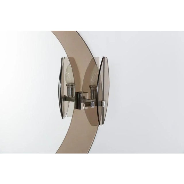 Mid-Century Italian Modern Wall Mirror With Sconces from Veca, 1960s For Sale - Image 6 of 8