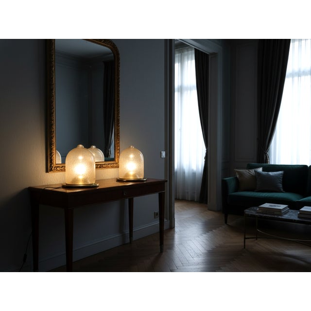 Dome Lamps in Pulegoso Glass and Gilded Brass from La Murrina, 1970s, Set of 2 For Sale - Image 3 of 14