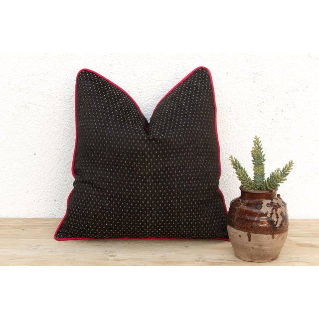Aira Black Dotted Ahir Handloom Pillow For Sale In Los Angeles - Image 6 of 6