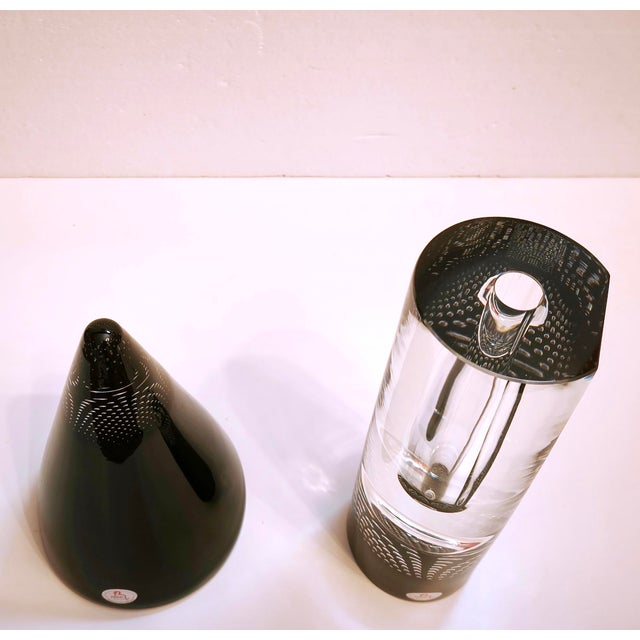 Vintage Art Glass Vase and Cone Sculpture by Pavel Havelka for Princ Art Glass, 1990s, Set of 2 For Sale - Image 4 of 18