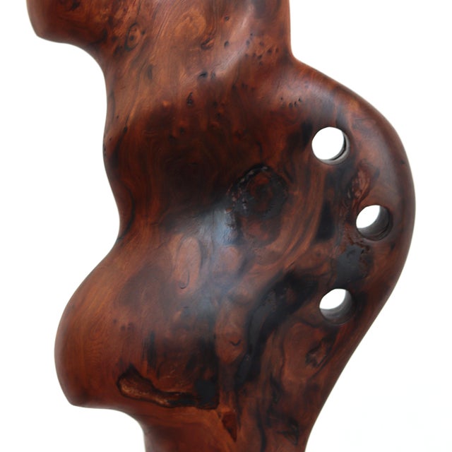 Abstract Diva - Medium Size Abstract Organic Form Redwood Sculpture on Wood Base Original Artwork by Joe Garnero For Sale - Image 3 of 11