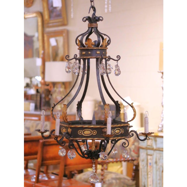 Bring a refined touch of Old-World charm to any room with this beautifully crafted French chandelier, forged in France...