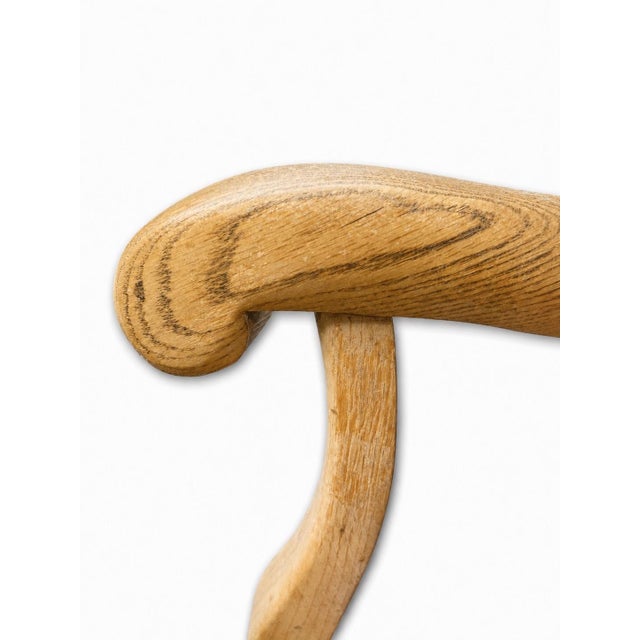 Wood Vintage Queen Anne Solid Oak Occasional Chair With Intricately Carved Ball and Claw Feet For Sale - Image 7 of 12