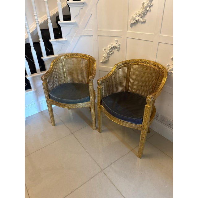 Antique French Giltwood Bergere Armchairs, 1860, Set of 2 For Sale - Image 11 of 16