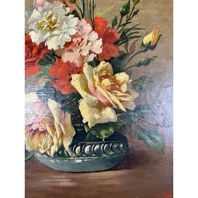 French School Artist, Floral Still Life, Early 20th Century, Oil Painting on Canvas, Framed For Sale - Image 9 of 10