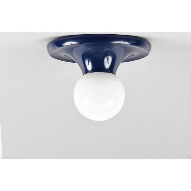 Mid-Century Italian Blue Metal Light Ball Sconce by Achille Castiglioni for Flos, 1960s For Sale - Image 9 of 18