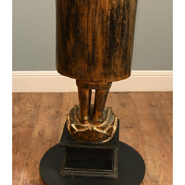 Carved Burmese Buddha Statue in Giltwood, 1950s For Sale - Image 12 of 13