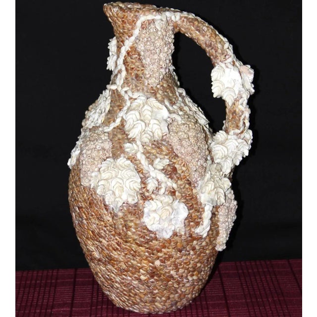 Early 20th Century Shell-Encrusted Pitcher With Grapevine Design For Sale - Image 12 of 12