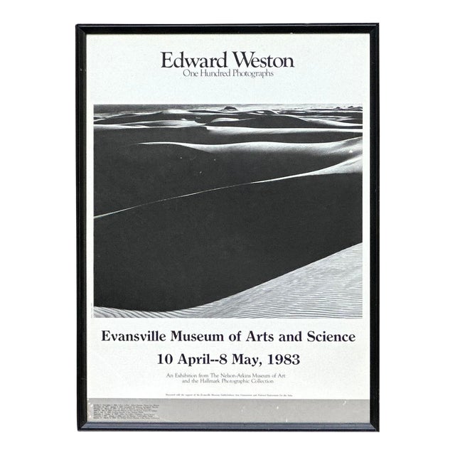 Edward Weston: One Hundred Photographs "Dunes" 1983 Gallery Poster Framed For Sale