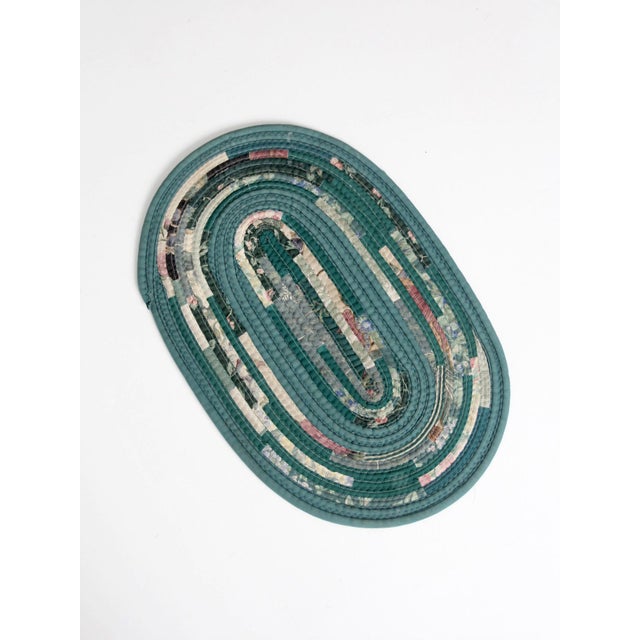 Vintage Handmade Braided Rag Rug For Sale - Image 9 of 11