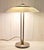 Goldenrod Vintage Table Lamp in Bicolor Metal, Brass and Stainless Steel with White Marbled Glass Shade from Hustadt-Leuchten, 1980s For Sale - Image 8 of 8