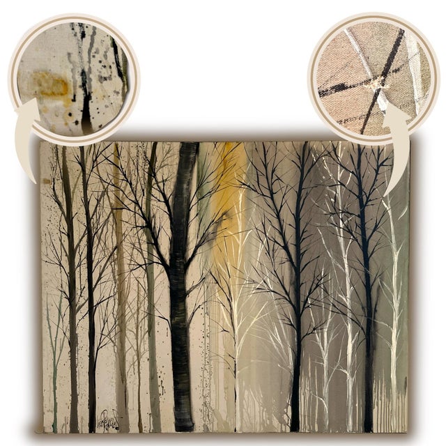 Original Lee Reynolds Painting | Mid-Century Modern Landscape | 60x42x4 For Sale - Image 9 of 11