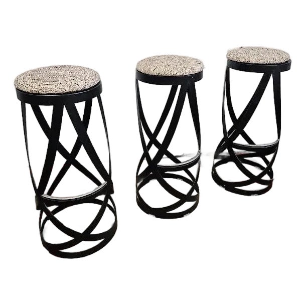 Set of (3) Italian "Cappellini" Ribbon Stools For Sale
