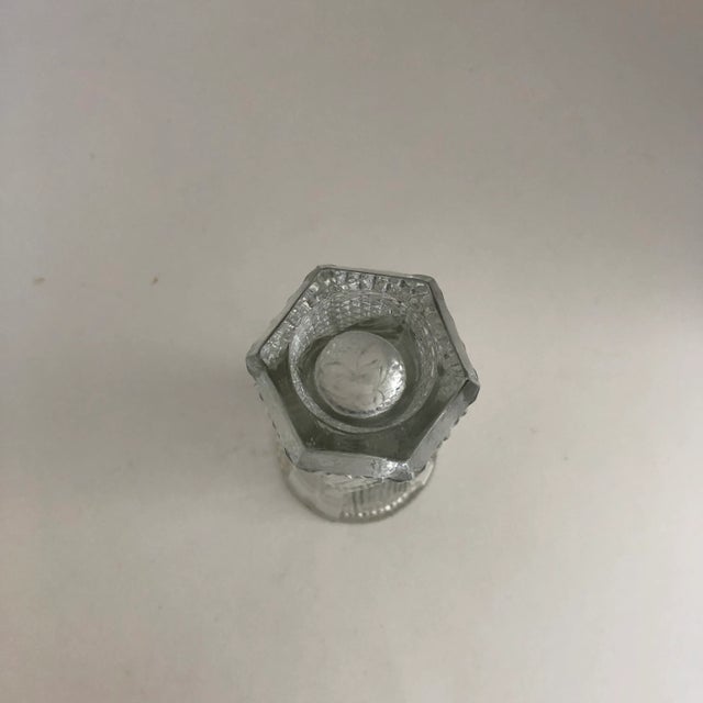 Vintage Clear Press Glass Bud Vase For Sale - Image 4 of 5