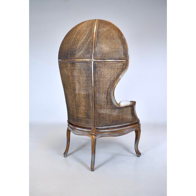 Vintage Canopy Porter Chair French Country Louis XV Style, Double Cane For Sale - Image 12 of 13