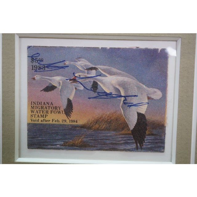 1980s Ducks Unlimited Indiana Migratory Wildlife Waterfowl Ducks Signed Stamps 18" For Sale - Image 10 of 12