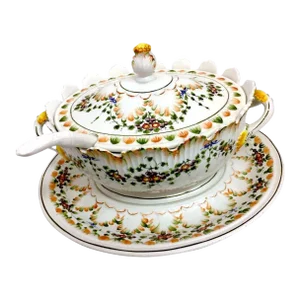 Mid 20th Century Italian Lidded Soup Tureen With Saucer and Ladle