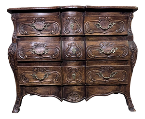 Provençal Louis XV Style Bombé Commode in Wood