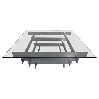 Italian Tavolo Scultura Chrome Coffee Table by David Hicks, 1960s For Sale