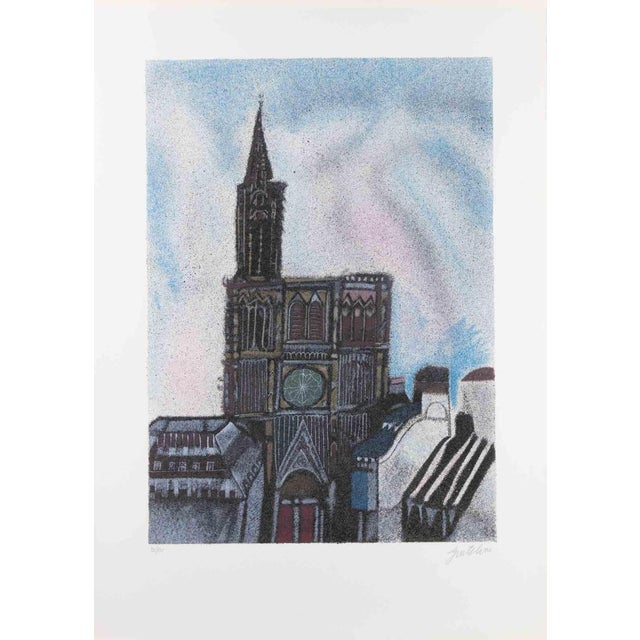 Franco Gentilini, Church, Screenprint, 1970s For Sale - Image 4 of 4