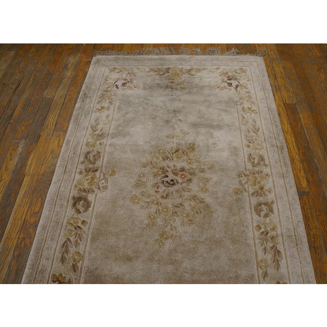 1980s Chinese Silk Carpet ( 3' x 5'2" - 91 x 157 cm ) Vintage Chinese - Silk Chinese Allover Floral Knotted Rug, Country...