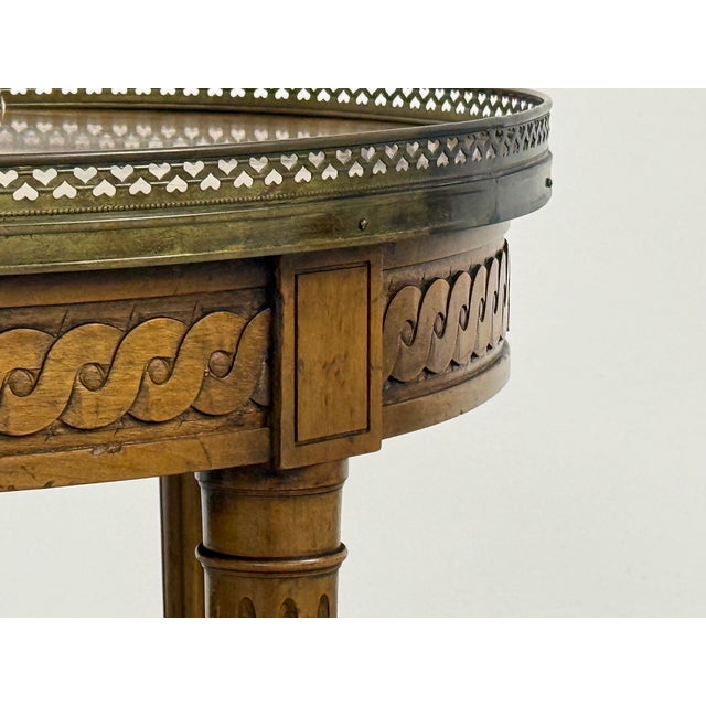 Baker Furniture Company Baker Furniture French Louis XVI Style Accent Table Brass Gallery For Sale - Image 4 of 6